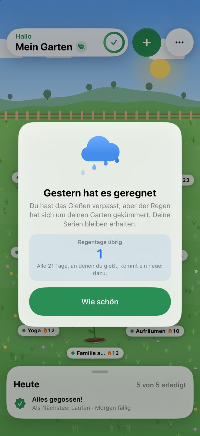 Bildschirmfoto der App Knubbi